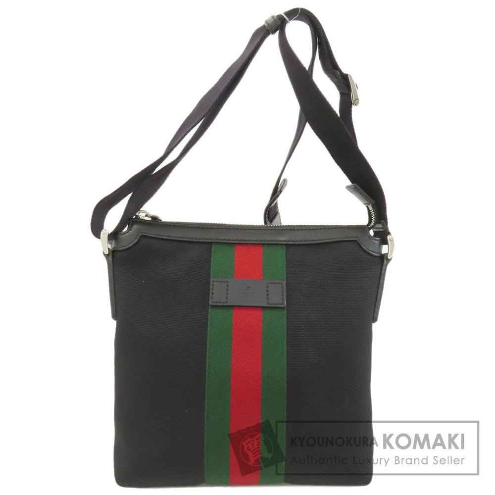 Gucci Long Shoulder Bag Sherry Canvas Leather